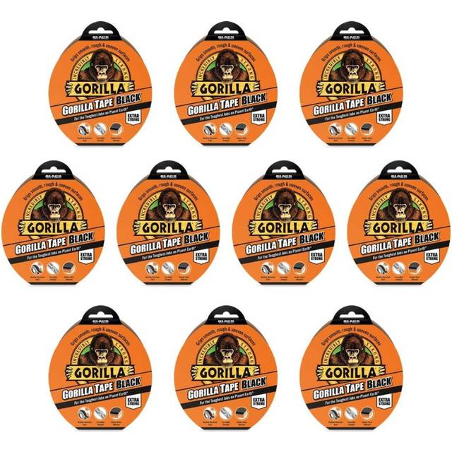 Gorilla Tape Duct Tape Black 48mm x 32m (10 Pack)