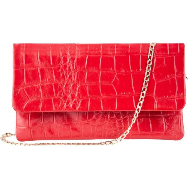 (Red) Womens Clutch Alligator Leathr Printed Cowhide Bag