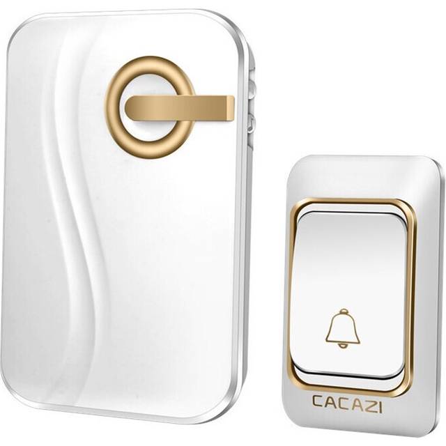 CACAZI Wireless Doorbell Battery-operated Waterproof with 4 Levels Volume Door Chime 200 Meters