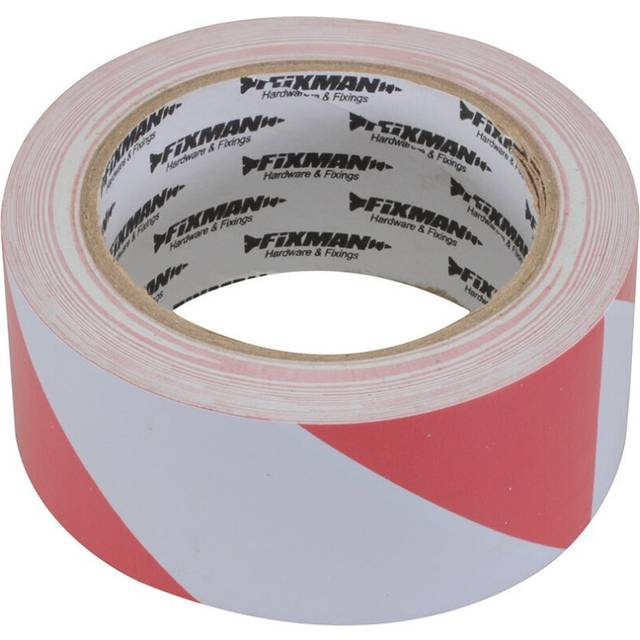 50mm x 33m Red White Hazard Tape Adhesive Low Ceiling Lane Marking Safety Roll
