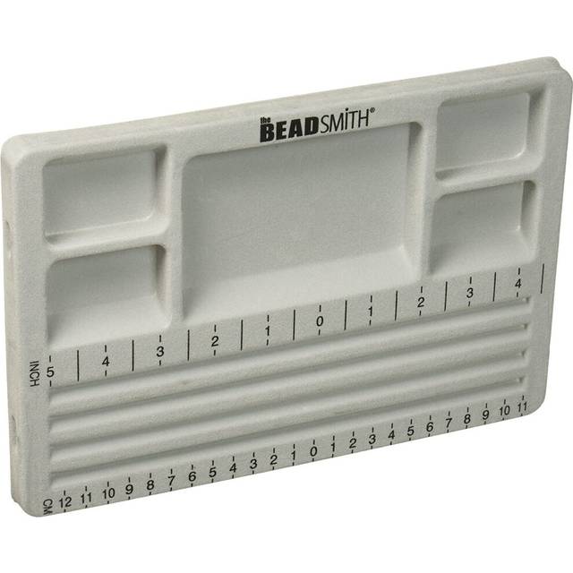 The BeadSmith Travel Bead Design in Beading Board and Gray Flock with Lid, 7.75 by 11.25-Inch