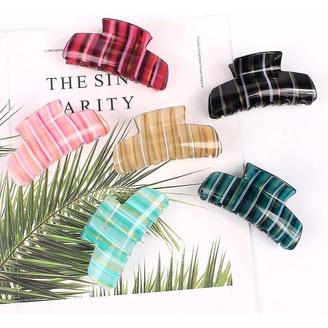 6psc Acrylic Hair Clip, Romantic Classic Luxury Sweet Hair Clip
