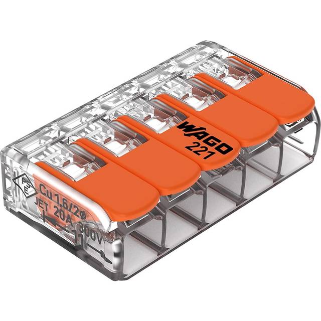 221-415 LEVER-NUTS - 5-Conductor Compact Splicing Connectors (Box of 25)