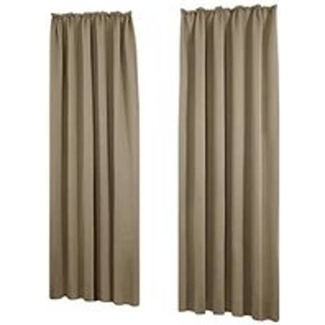Deavin Blackout Thermal Single Curtain - Khaki (Width 140 x Drop 160cm)
