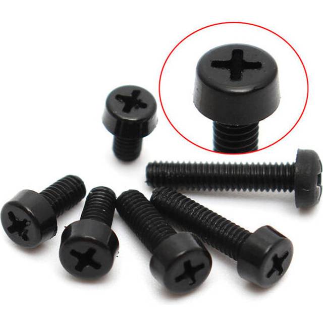 (8mm) 20 pcs M2.5 Black Nylon Screws Phillips Plastic Round Head Screw Bolt