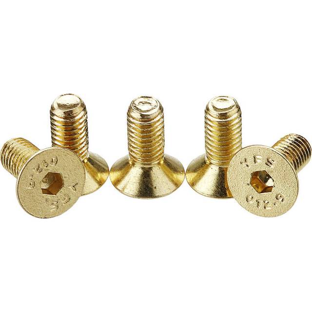 (12mm) 50Pcs Titanium Plated M5 Hex Socket Flat Head Countersunk Screws Alloy Steel 12.9 Grade Screw Bolt M5*12