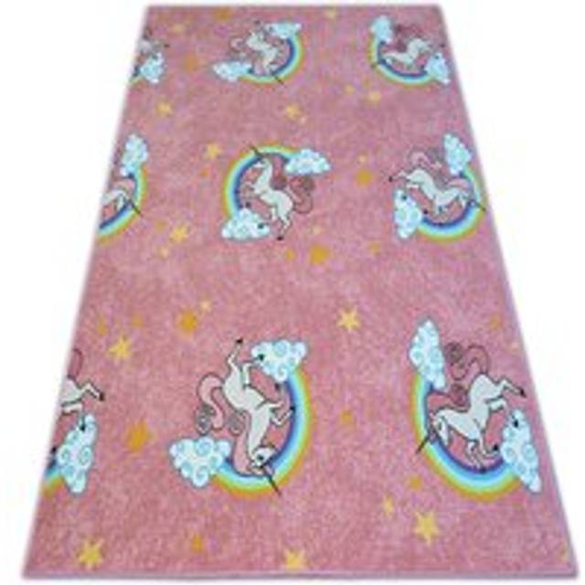 Rugsx - Fitted carpet for kids unicorn pink pink 100x250 cm