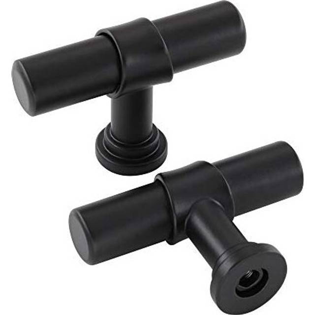 10 Pack Cupboard Knobs Black Kitchen Door Knobs - LONTAN Square T Bar Drawer Knobs Single Hole Cupboard Door Knobs Cabinet Knobs for Bathroom