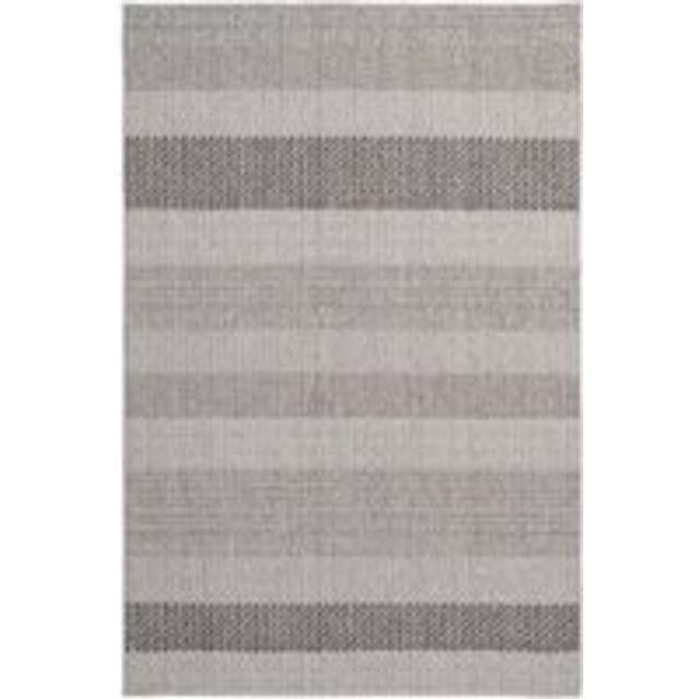 Grey Tonal Striped Textured Bobble Bedroom Living Area Rug - 80cm x 150cm