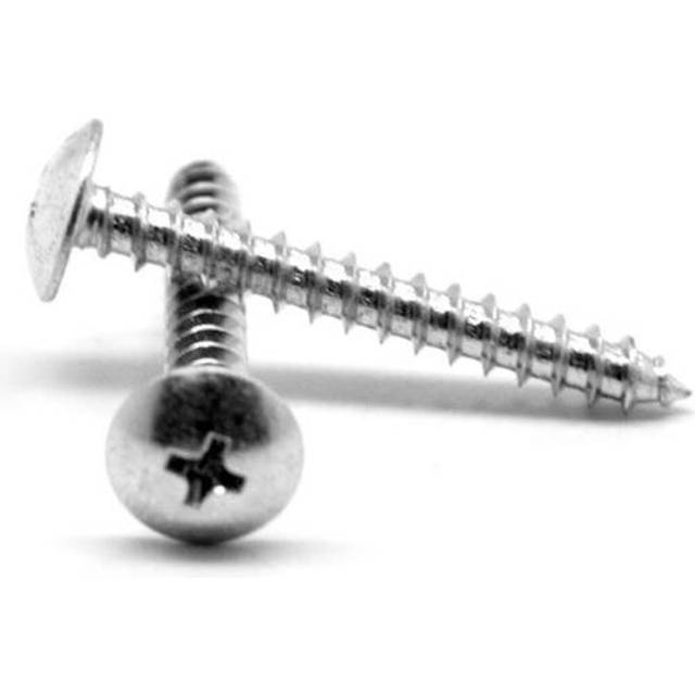No.12 x 1.75 in. - FT Phillips Truss Head Type A Sheet Metal Screw, 18-8 Stainless Steel - 1000 Piece