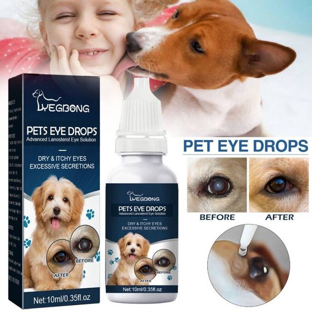 Pet Eye Drops for Dog & Cats Lanosterol Solution Improve Eye Health