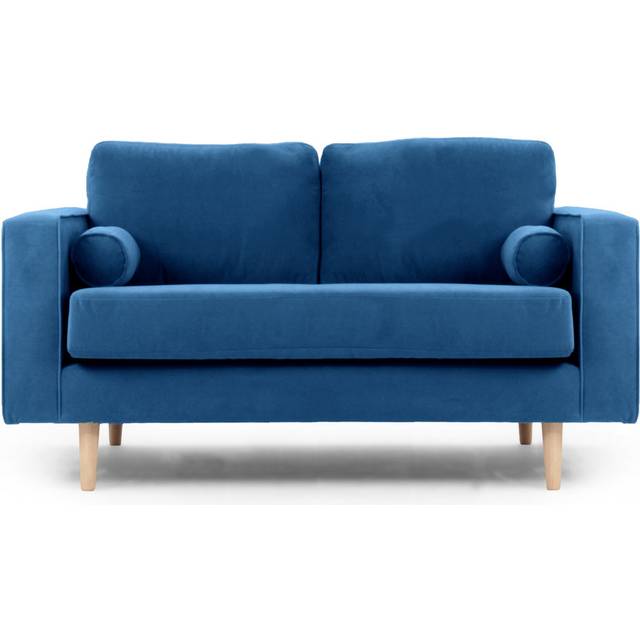 Boubacar 155cm Velvet Recessed Arm Sofa - Black (85cm H X 155cm W X 95cm D)