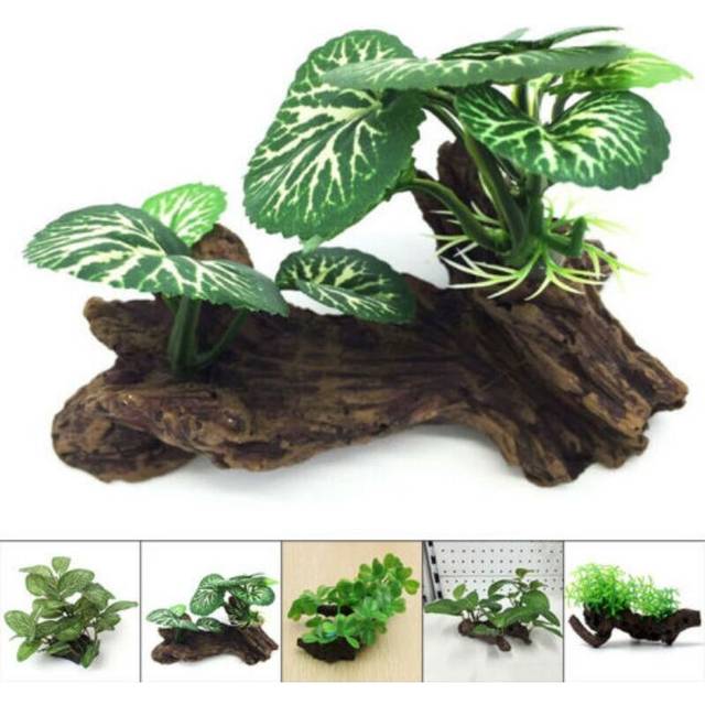 Artificial Turtle Tree Trunk Driftwood Aquarium Fish Tank Reptile Cylinder Making Roots Plant Wood Decoration Ornament