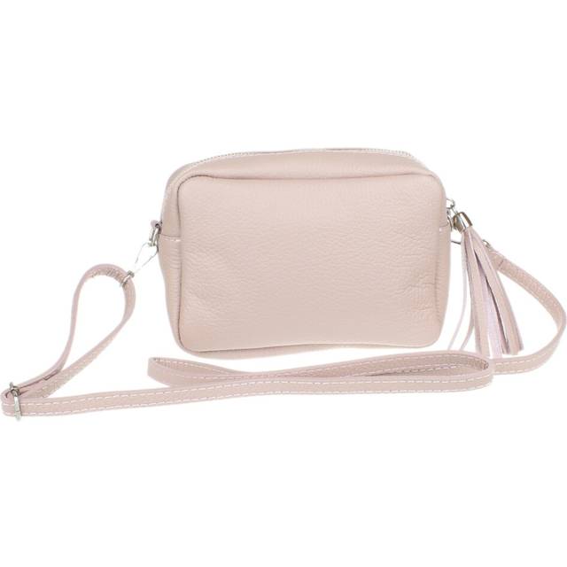 (Pinky Nude) GirlyHandbags Genuine Leather Camera Crossbody Bag