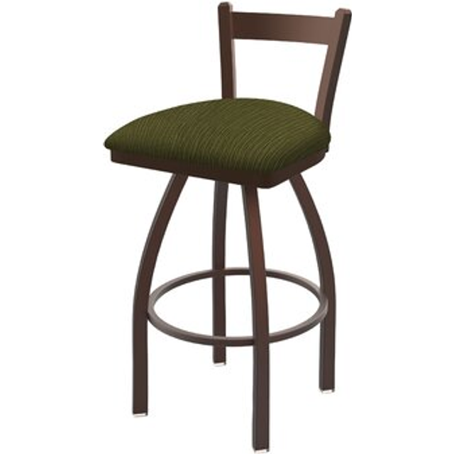 "821 Catalina 25"""" Low Back Swivel Counter Stool with Bronze Finish and Graph Parrot Seat"