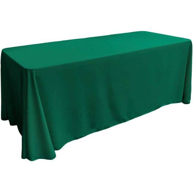 LA Linen Polyester Poplin Rectangular Tablecloth 90 by 132-Inch  Teal