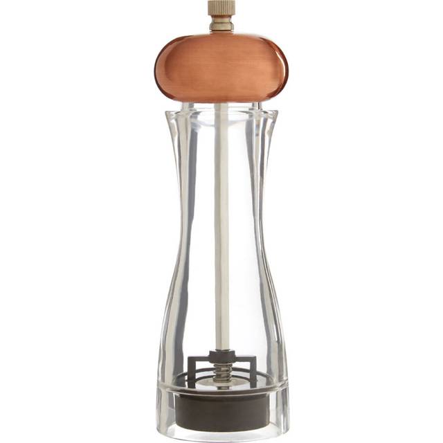 Small Clear And Copper Salt & Pepper Mill, Acrylic And Copper Finish Grinder, Adjustable Ceramic Mechanism - One Size
