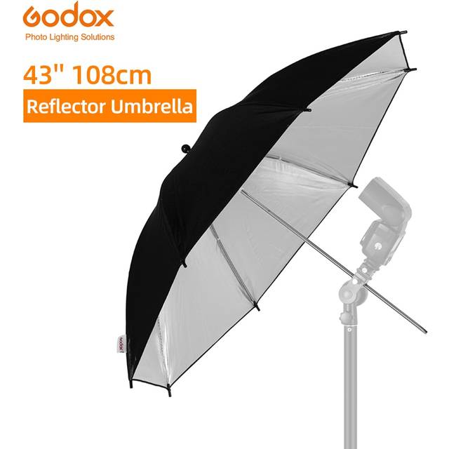 Godox 43 &quot;108 Cm Reflector Paraplu Photo Studio Flash Light Korrel Black Silver Umbrella