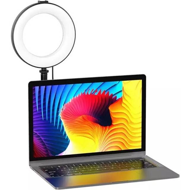 Ring Light LED Video Light Video Conference Light with Suction Cup Laptop Live Streaming Fill Light 6 Inches 3200k-6500k