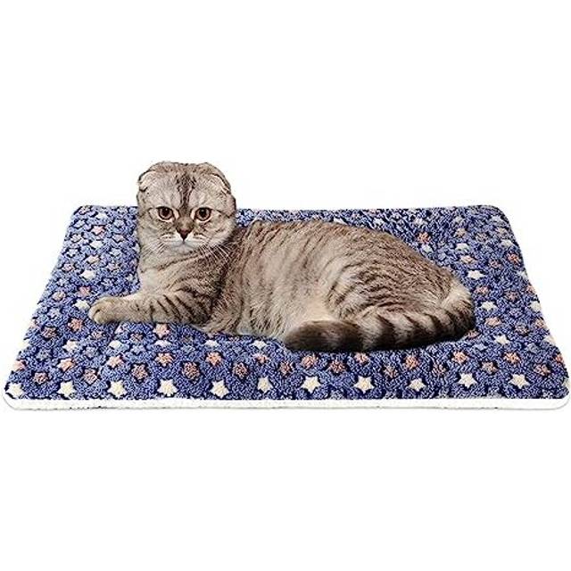 Pet Blanket Premium Fluffy Flannel Cushion Soft and Warm Mat for Dogs Cats Medium Size Animal Blue Stars