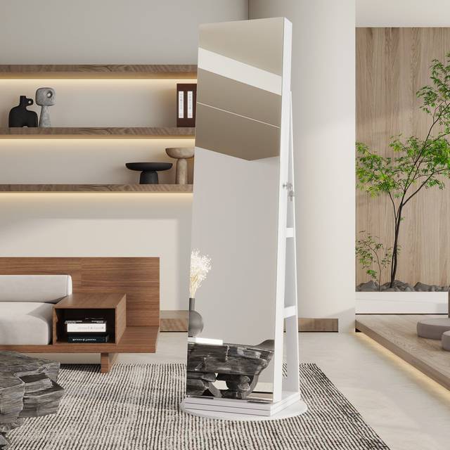 Edgemont Free-standing Jewelry Armoire - White (61cm H X 14.5cm W X 21.6cm D)