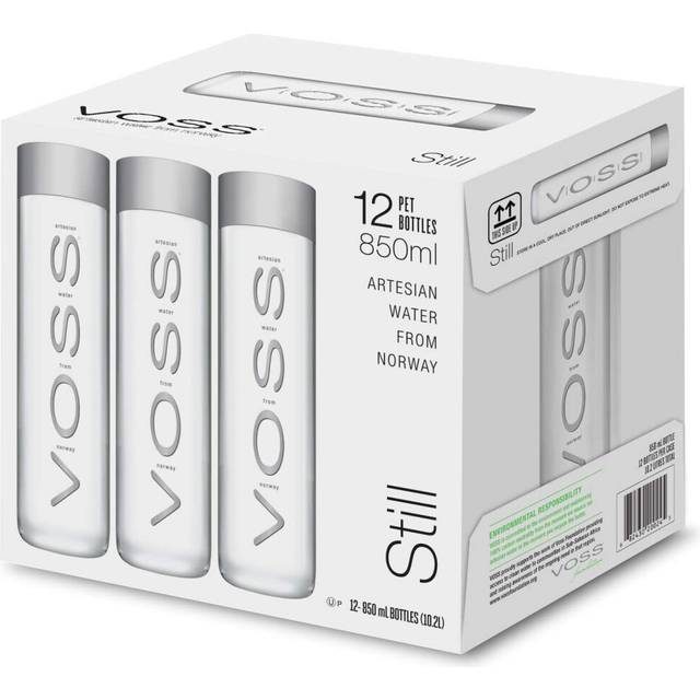 VOSS UK Water, Artesian Still Water, Unprocessed, Pure Water, PET Water Bottles, Bulk Pack of 12 x 850 ml