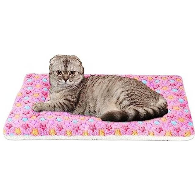 Pet Blanket Premium Fluffy Flannel Cushion Soft and Warm Mat for Dogs Cats Small Size Animal Pink Stars