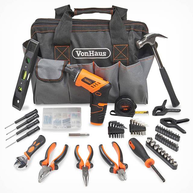 VonHaus 94 Piece DIY Tool Kit - Black - 26.5 x 35 x 21cm