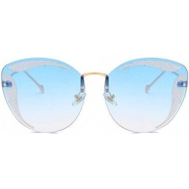 (Pink) New Cat's Eye Grinding Sticker Sunglasses for Women Fashion Men's Personal Metal Sunglasses