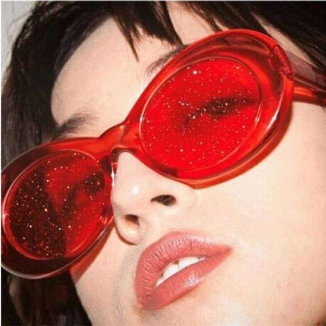 (C7) Oulylan Vintage Clout Goggles Sunglasses Men Women Retro Tint NIRVANA Kurt Cobain Sun Glasses Ladies Clear Small Oval Glasses