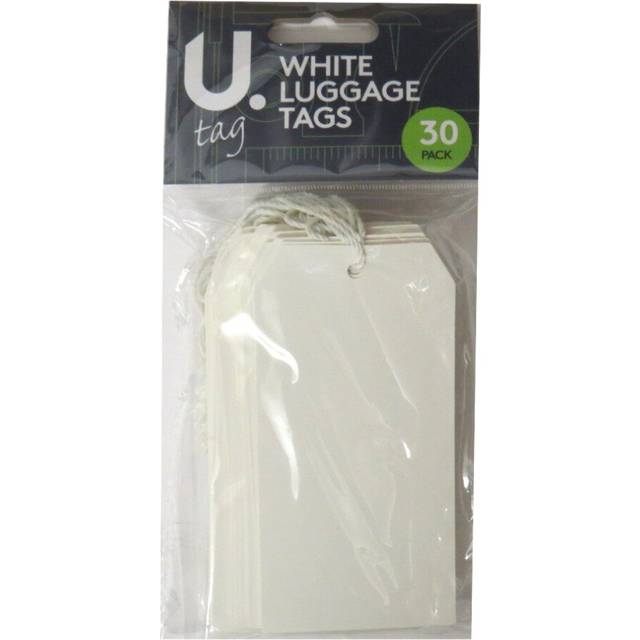 Luggage tags, 30pk white.