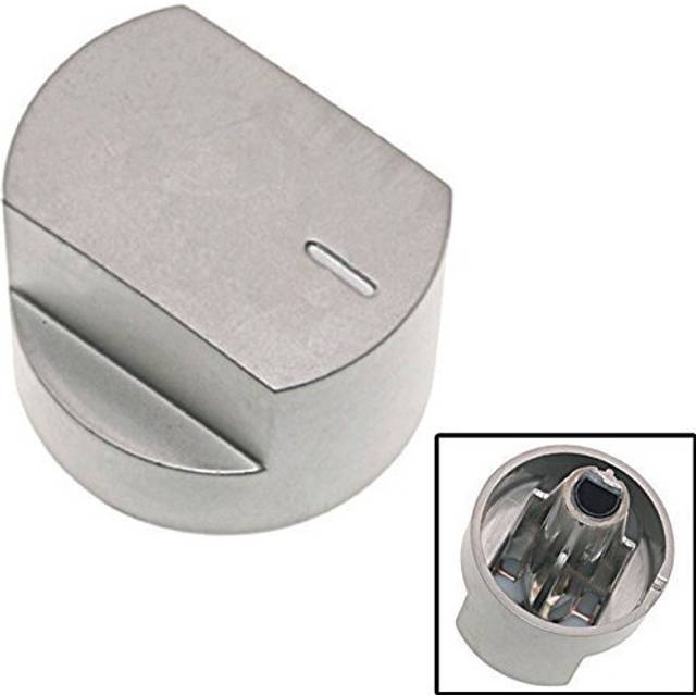 SPARES2GO Control Knob Switch & Shaft for Stoves 61EDO 61EHDO BL ST WH Oven Cooker Hob (Silver)