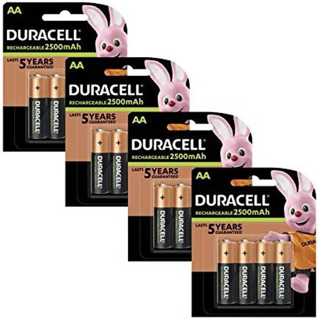 Duracell Pre Charged Rechargeable 2500mAh AA Batteries - Pack of 16