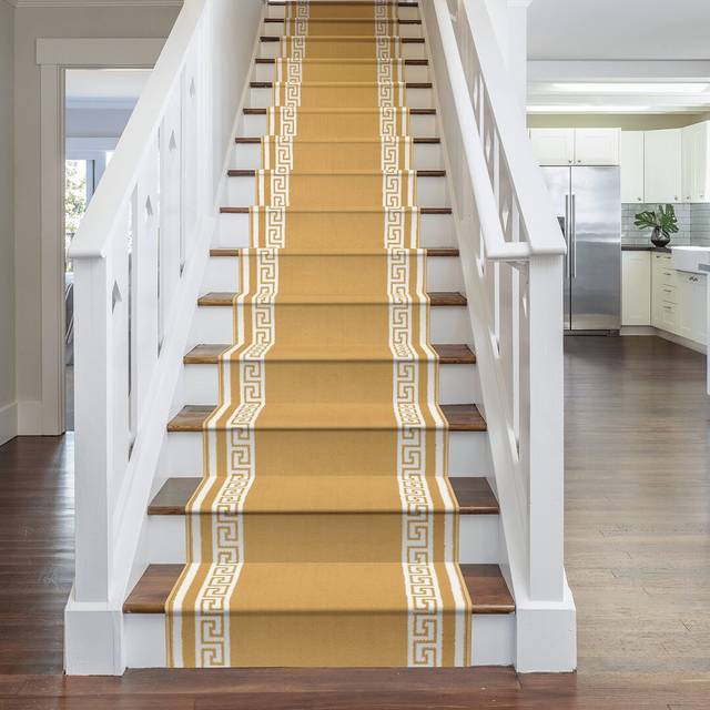 Rosalind Wheeler Almon Tufted Beige Stair Runner Beige Runner 660cm x 80cm
