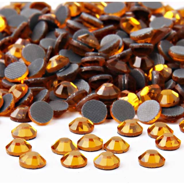 beadsland Crystal Hotfix Rhinestone Machine Cut Stone 1440pcs/pkg (Topaz SS10/3mm)