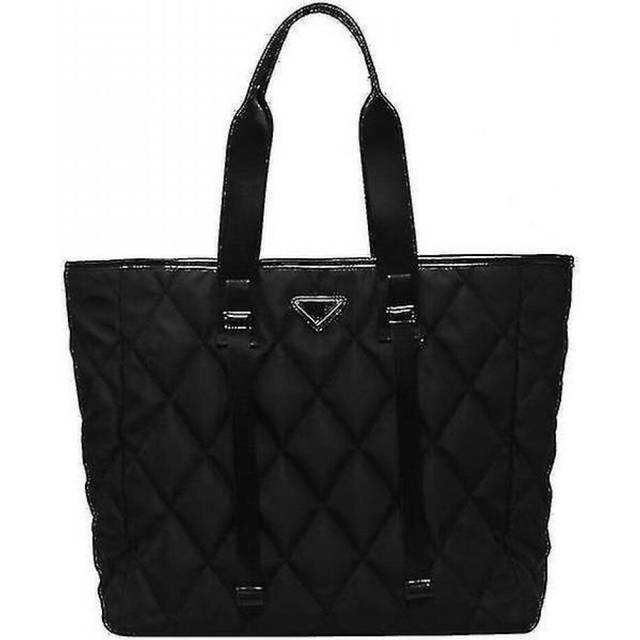 Women's Tote Bags Autumn Winter New High Quality Nylon Handbags Large Capacity Shopper Bag(black)