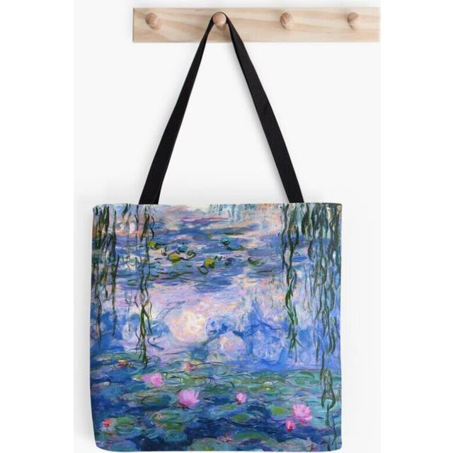 Tote Bags Water Lilies - Claude Monet Grocery for School Library Gym