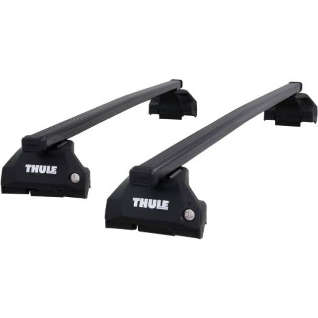 Thule Roof Bars for Mercedes EQS SUV (X296) 2021 - 2025 (Fixed Point Roof) | SquareBar Evo Black Steel Car Roof Rack