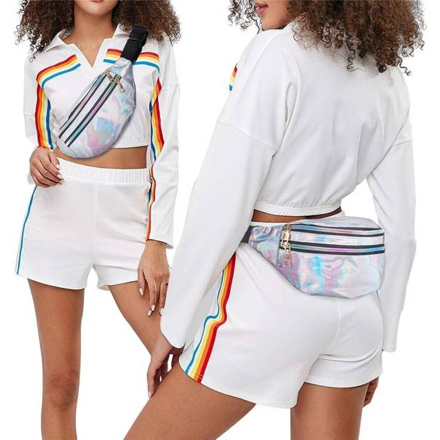 Fanny Pack Fashion Waterproof Fanny Pack Zippered Compartments Reflective Adjustable Strap Waist Pack for Women and Men Party