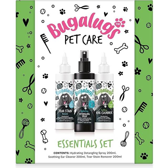 Bugalugs Spa Gift Set For Dogs With Ear Cleaner, Detangle Spray & Eye Wash, Dog Birthday, Dog Birthday & Christmas Present, (Essentials)