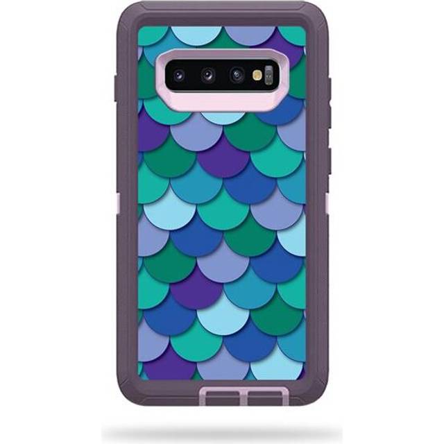 MightySkins OTDESG10-Blue Scales Skin for Otterbox Defender Samsung Galaxy S10 - Blue Scales