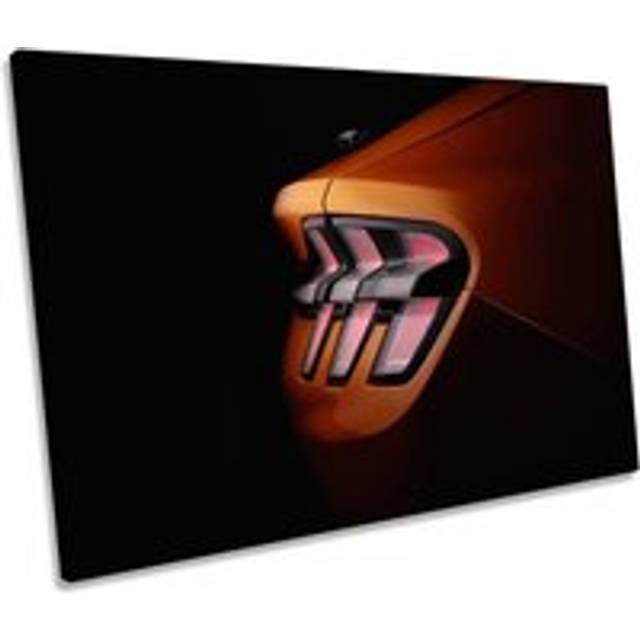 The Legend Classic Car Mach-E Canvas Wall Art Picture Print - Orange - W24 inch x H16 inch x D20mm
