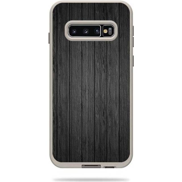 MightySkins LIFSAG10PL-Black Wood Skin Decal Wrap for LifeProof Fre Case Samsung Galaxy S10 Plus Sticker - Black Wood