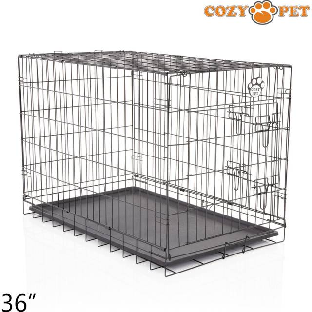 "Dog Cage 36"" by Cozy Pet Puppy Crate Pen Metal Cage Black DCP36B"