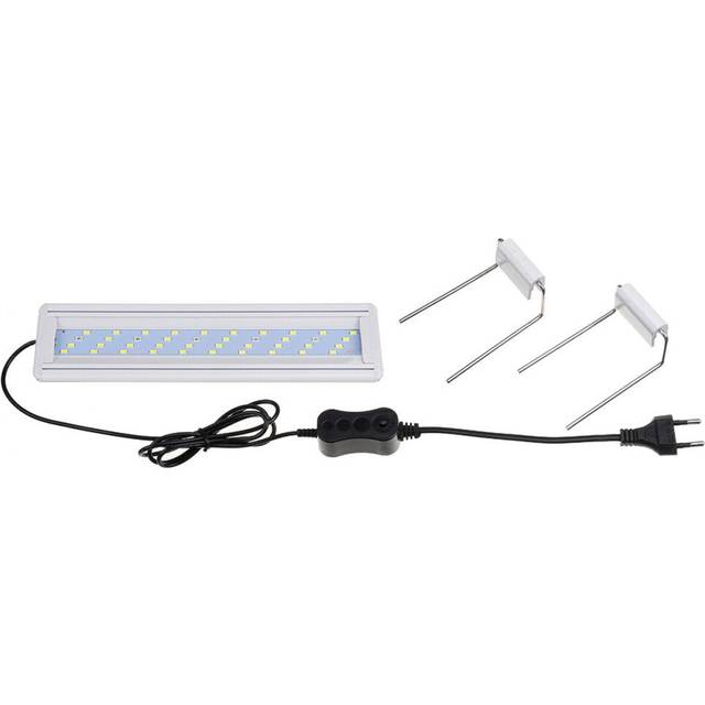 (EU Plug) 8W LED Fish Tank Light 30CM Aquarium Bracket Clip Light Aquarium Lighting Extendable Aquatic Plant Light for 30-40cm Fish Tank