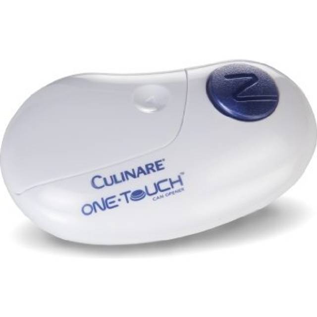 Culinare C50600 One Touch Electronic Tin Opener, White, Plastic/Stainless Steel, Automatic Can Opener, Battery Operated/Hands-Free Use/Magnetic Lid