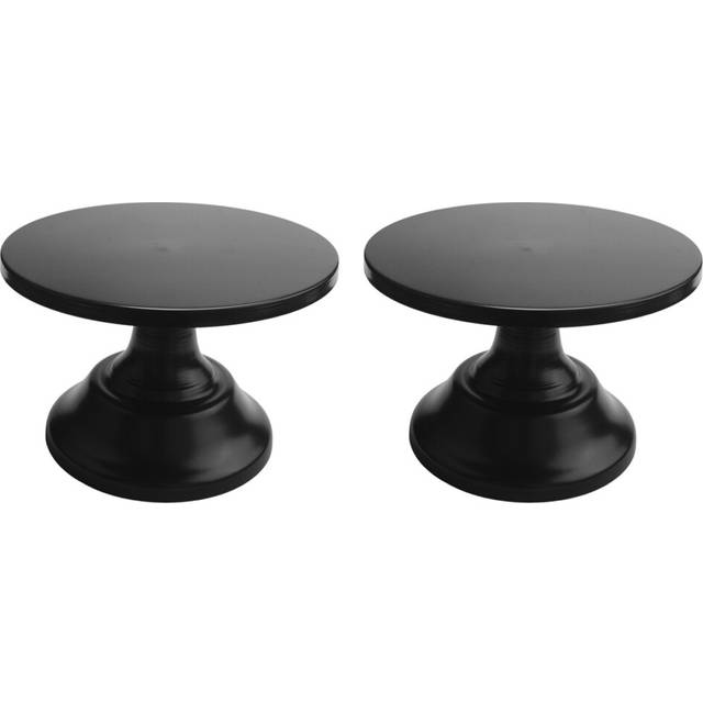 2X Metal Iron Cake Stand Round Pedestal Dessert Holder Cupcake Display Rack Tray for Birthday Wedding Party (Black)