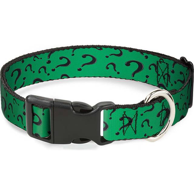 Riddler Plastic Clip Pet Collar - Black&#47;Green (S)