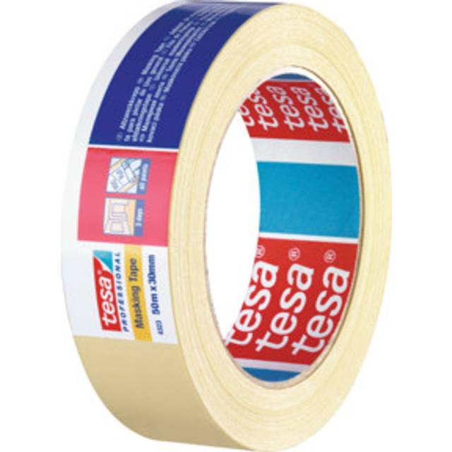 tesa 4323 Indoor Masking tape for painting and decorating - 3 Day residue free removal, 50 m x 25mm - 12 rolls