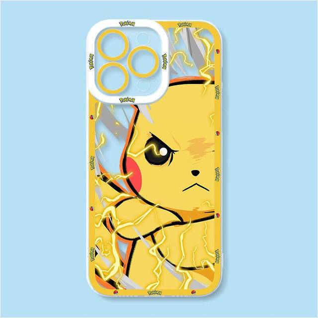 (iPhone 14 Pro) Luxury Pokemon Phone Case For iPhone Soft Silicone Cover Pika
